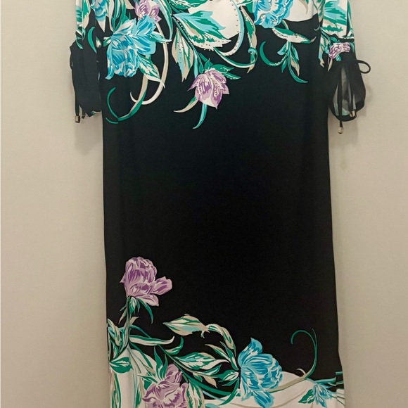 JM Collection Black Dress with Button Accents - Picture 2 of 8